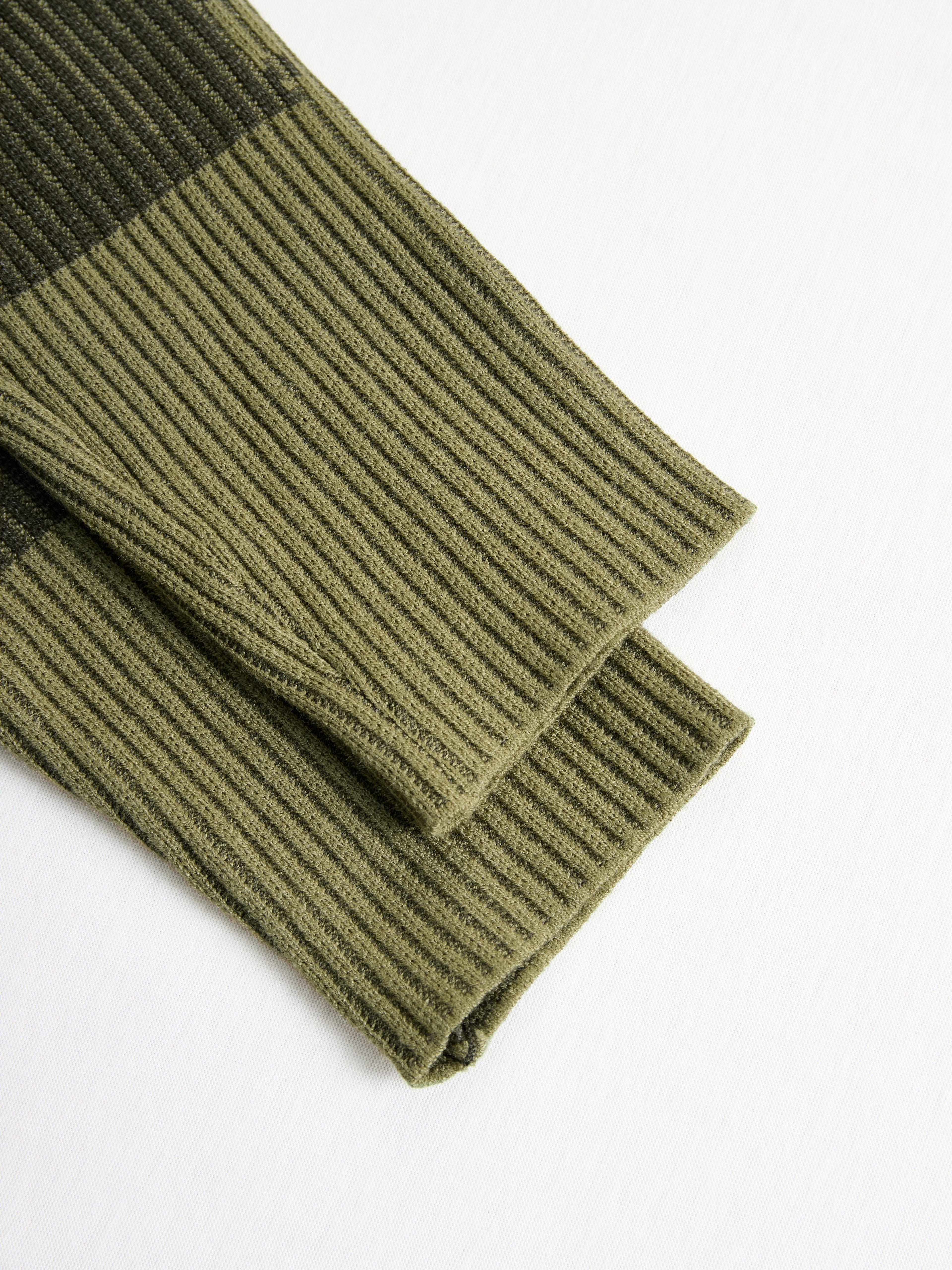 Olive Camo Knit V-Neck Fringe Hem Bodycon Dress