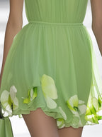 24-Hour-Shipping Lightweight Chiffon Print Mini Dress