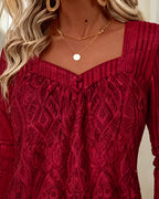Square Neck Lace Underarm Top