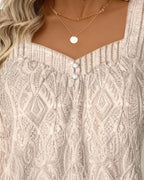 Square Neck Lace Underarm Top