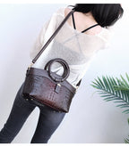 Oriana - Retro Gradient Crocodile Handbag